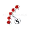 Brincos Curvos de Titânio F136 Cravejados com Zircônia Studs de Orelha Liga de Titânio G23 Liga de Cobre Cobre Ecológico Substituição Plana Brincos de Diamante