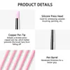 Bolígrafo para Uñas Bolígrafo de Silicona para Presionar Set de 5 Piezas Polvo de Cristal Pegamento para Esculpir Pegamento para Extensiones Presionador de Polvo para Estampado de Puntos y Perlas