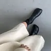 Encuentro de Primera Temporada Botas Martin para Mujer 2026 Otoño/Invierno Nuevo Mango Punta Cuadrada Piel Suave Elásticas Adelgazantes Botas Francesas de Suela Plana Cortas