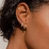 Moda europea y americana incrustada circonita mariposa flor oro real 14k aretes set de tres piezas aretes sentido de alta gama para mujer