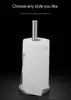 Portarrollos de papel de cocina de acero inoxidable, portarrollos, soporte vertical para papel, portarrollos de papel de cocina creativo, almacenamiento de papel film sin perforaciones