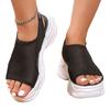 Sandalias Deportivas Nuevas de Verano 2025 para Mujer Estilo Coreano Transpirables con Suela Gruesa Sandalias Caladas Malla Elástica Zapatos Tipo Calcetín Tejido Flyknit