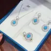Juego de Perlas de Zhuji Juego de Tres Piezas Perla de Agua Dulce Turquesa Conjunto de Moda Chapado en Oro de 14K Joyería de Perlas de Alta Gama