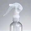 Frasco dosador de plástico transparente de grande capacidade com boca estreita e alta para líquidos de amostra, PET com tampa branca