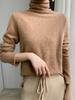 24 Suéter de Caxemira Novo Outono/Inverno para Mulheres, Gola Alta Solta, Caimento Amplo, Cor Sólida, Manga Longa, Suéter Base de Malha Grossa