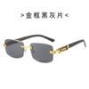 Gafas de Sol para Mujer 2026 Primavera Nuevo Estilo Gafas de Sol Degradadas sin Marco de Alta Gama Gafas de Sol Retro Europeas y Americanas Transfronterizas para Hombre