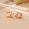 Brincos de Pérola de Água Doce Naturais com Zircônia Plissada e Design Criativo, Moda de Alto Padrão, Brincos com Temperamento Fresco e Doce