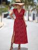 Vestido Estampado de Verano y Primavera 2023 Transfronterizo Nuevo Aliexpress Ebay Amazon Más Vendido Cuello en V Abertura