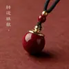 Colección Original de Colgantes de Cinabrio Mineral Arena Dorada Púrpura de Alto Contenido Auténtico Amuleto de Arena Roja Imperial Colgante Collar Venta al por Mayor