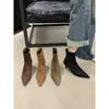 Botines de Punta para Mujer Otoño e Invierno 2025 Nuevos Botines para Mujer Botines de Aguja Botines Botas de Tacón Alto Botas Ajustadas