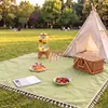 Esteira de piquenique em estilo artístico francês, adequada para acampamento ao ar livre, tecido de piquenique espessado de dupla face, toalha de mesa, tapete popular para fotos