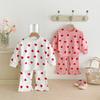 Traje para Niñas Estilo Coreano Niños de Talla Pequeña y Mediana 2025 Otoño Nuevo Estampado de Corazón Bebé Niña Princesa Conjunto de Dos Piezas para Niños