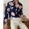 Camisa Hawaiana Transfronteriza Estampado 3D Top de Moda Camisa de Manga Larga para Hombre