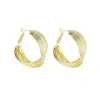 Pendientes de Aro Grandes Dorados Estilo Retro de Hong Kong, Pendientes de Aro Metálicos de Lujo Ligero de Alta Gama, Pendientes Exagerados de Lujo Ligero para Mujer