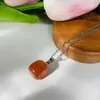 2023 Nuevo Collar de Piedra Natural Cuadrada Pequeña Colgante de Cristal sin Forma Ágata Femenino Explosiones de Siete Colores