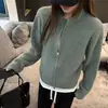 Cardigan de Tricô com Zíper Novo 2026 para Mulheres, Estilo Coreano para Início do Outono, Jaqueta Suéter Simples Solta de Alta Qualidade, Adequado para Roupa Externa