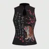2026 Nuevo Cheongsam Gótico para Mujer con Estampado de Personalidad Oscura, Nuevo Estilo Chino Top sin Mangas y Falda de Chica Picante, Estilo INS