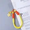 Cordão para Celular Trançado Moderno com Fivela Dupla Chaveiro de Flor Pingente DIY Mosquetão Colorido Decoração para Bolsa de Garrafa d'Água