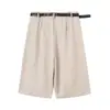Venta al por mayor 2026 Primavera Nuevos Shorts Casuales de Cintura Alta para Mujer con Diseño de Cremallera y Cinturón 2631