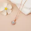 En stock Más Vendido Gama Alta Versátil Temperamento Geométrico Redondo Colgante de Collar de Diamante Personalizado Moda Candado Nicho Cadena de Hueso
