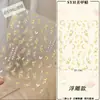 Nuevas Pegatinas de Uñas Artísticas Tridimensionales con Relieve de Flores Retro con Flores de Mariposa Doradas, Osmanthus y Hojas de Jade, Pegatinas Decorativas para Uñas DIY con Adhesivo
