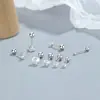 Lindos brincos de tarraxa com fio e zircônia para mulheres Prata de lei 925 Moda Simples Estilo Ins Versátil Brinco de cartilagem da orelha Personalidade Temperamento Joia para orelha