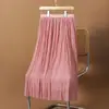 Falda de Malla Plisada para Mujer Primavera y Verano 2024 Nuevo Estilo Falda Plisada Elegante de Longitud Media Cintura Alta Falda Adelgazante