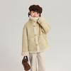 Chaqueta de Gamuza para Niñas Pudding Haru Invierno 2025 Nuevo Top Corto de Algodón con Botones de Cuerno para Niñas