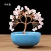 Base de posavasos de árbol de cristal natural, árbol de la fortuna con virutas de cristal amarillo, árbol del dinero, decoración de fortuna para el hogar y la oficina, venta al por mayor