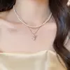 Collar Ajustable de Perlas de Alto Gama Estilo Francés, Sencillo y Elegante, Cadena Versátil para Clavícula, Joyería de Nicho de Lujo Ligero para Mujeres