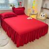 Venta Directa de Fabricantes de Comercio Exterior de Productos Transfronterizos, Faldones de Cama Individual de Múltiples Tamaños, Faldones de Cama de Encaje Fruncido de Color Sólido, Faldones de Cama Individuales al por Mayor