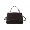 2026 Bolsa Casual Retro para o Dia a Dia Nova Moda Primavera Textura Cor Sólida Bolsa de Mão Ombro Transversal Pequena Quadrada