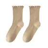 Meias de pelúcia brancas femininas primavera e outono meias finas de algodão femininas meias de renda japonesa fofas jk estilo preppy meias de verão