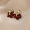 Pendientes Colgantes de Flor Pintados con Spray Estilo Coreano Estilo Ins Pendientes Sencillos Lujo Accesible Versátiles Pendientes Personalizados de Gama Alta Venta al Por Mayor