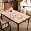 Novo Jogo Americano de Couro Estilo Chinês para Mesa de Jantar, Impermeável, à Prova de Óleo, Resistente ao Calor, Antiderrapante, Lavável, Isolante Térmico, Capa Protetora para Mesa de Centro