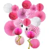 Fiesta Temática Hawaiana Fiesta Temática de Flamencos Flor de Papel Linterna de Papel Decoración Bola de Panal Suministros para Fiesta de Cumpleaños