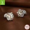 Fabricantes transfronterizos al por mayor de pendientes de diamantes Mosan de 2 quilates para mujer, pendientes de hilo de plata s925 de alta calidad y brillo.
