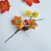 Galhos de flores decorativos de Ação de Graças de produto novo transfronteiriço, decorações de festival da colheita de outono, abóbora, folhas de bordo, galhos curtos de Halloween