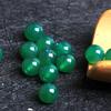 Cuentas sueltas de ágata verde 7A, cuentas redondas individuales, hilo tejido a mano, pulsera, collar, accesorios de cuentas