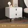 Mesita de noche de almacenamiento ecológica minimalista italiana E1, totalmente montada, 40 cm de ancho, estilo pequeño color crema, requiere autoensamblaje de las cuatro patas
