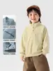Sudadera con media cremallera para niño estilo europeo de invierno con forro de terciopelo, nuevo estilo para ropa de niños talla mediana y grande, ropa para bebés, ropa de invierno