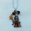 Nuevo Producto Más Vendido Transfronterizo: Adorno para Colgar en el Coche de Calavera Plana de Acrílico