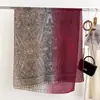 Bufanda de Algodón y Lino Estampada de Cachemir en Bloques de Color, Delgada para Primavera y Otoño, para Mujer, Nuevo Chal Cómodo y de Alta Gama, Protector Solar para la Cabeza