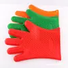 Guantes de silicona de cinco dedos resistentes a altas temperaturas, antideslizantes, impermeables, aislantes del calor, guantes de horno, artículos domésticos creativos