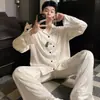 Pijama para Hombre Primavera y Otoño Seda de Hielo Manga Larga 2026 Nuevo Dibujos Animados Elegante Juvenil Seda Otoño Conjunto de Ropa para el Hogar