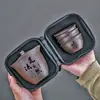 Conjunto de Chá Presente Conjunto de Chá Portátil para Viagem Zisha Vidro Copo Rápido Copo de Justiça Uma Panela Seis Copos Separação de Água e Chá Conjunto Completo