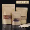 Bolsa de Papel Kraft de Pie con Ventana Transparente Grado Alimenticio