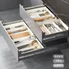 Caja de Almacenamiento Expandible para Cajones del Hogar, Organizador de Cubiertos de Cocina de Gran Capacidad con Compartimentos, Desmontable