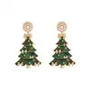 Carnaval Navideño Pendientes de Árbol de Navidad Coloridos de Nicho Dulce Luz de Lujo de Gama Alta Versátil Estilo de Temperamento Pendientes Divertidos para Niña