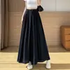 Ropa para Mujer: Pantalones Anchos de Lino Seda Hielo para Mujer, Cintura Semi-Elástica de Verano, Plisados, Caída Suelta, Casual de Algodón y Lino, Pantalones Falda Yamamoto